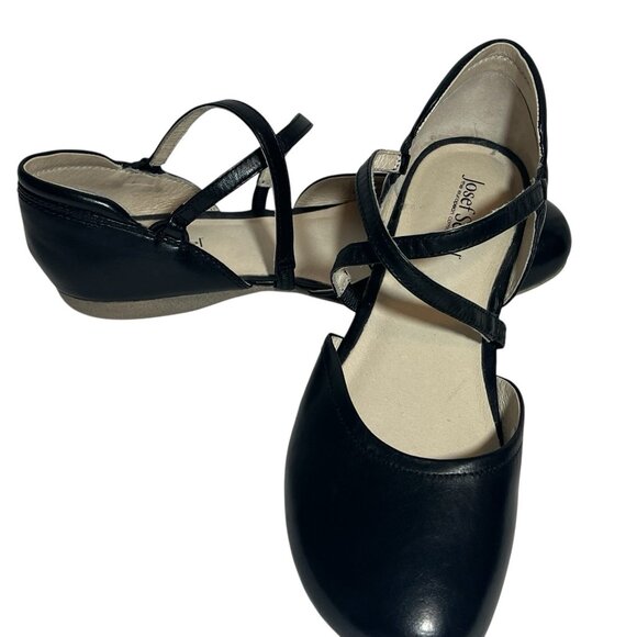 Josef Seibel Women’s 41 Fiona Shoes Size 9.5 Black Leather Ballerina Pump - Picture 15 of 16